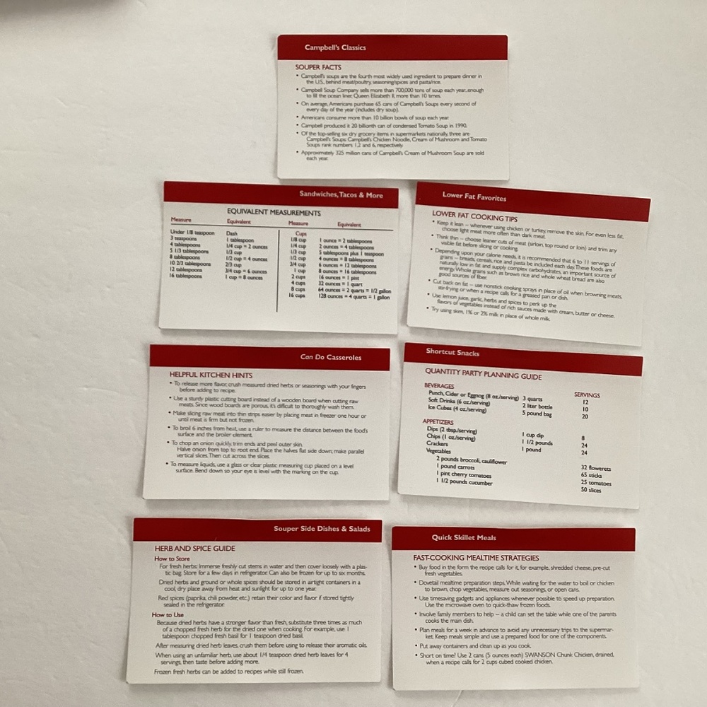 Vintage Campbell’s’s Souper Recipe Tin Box Cards Labels - Picture 3 of 11